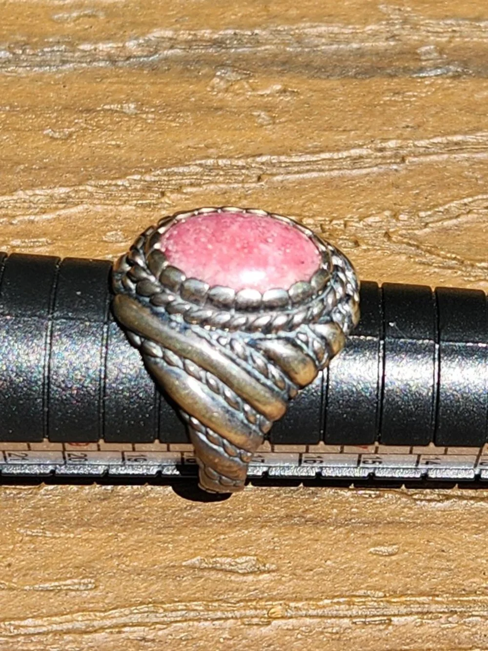 Carolyn Pollack Sterling Silver PINK RHODOCHROSITE STONE RING, size 8 - Picture 6 of 14